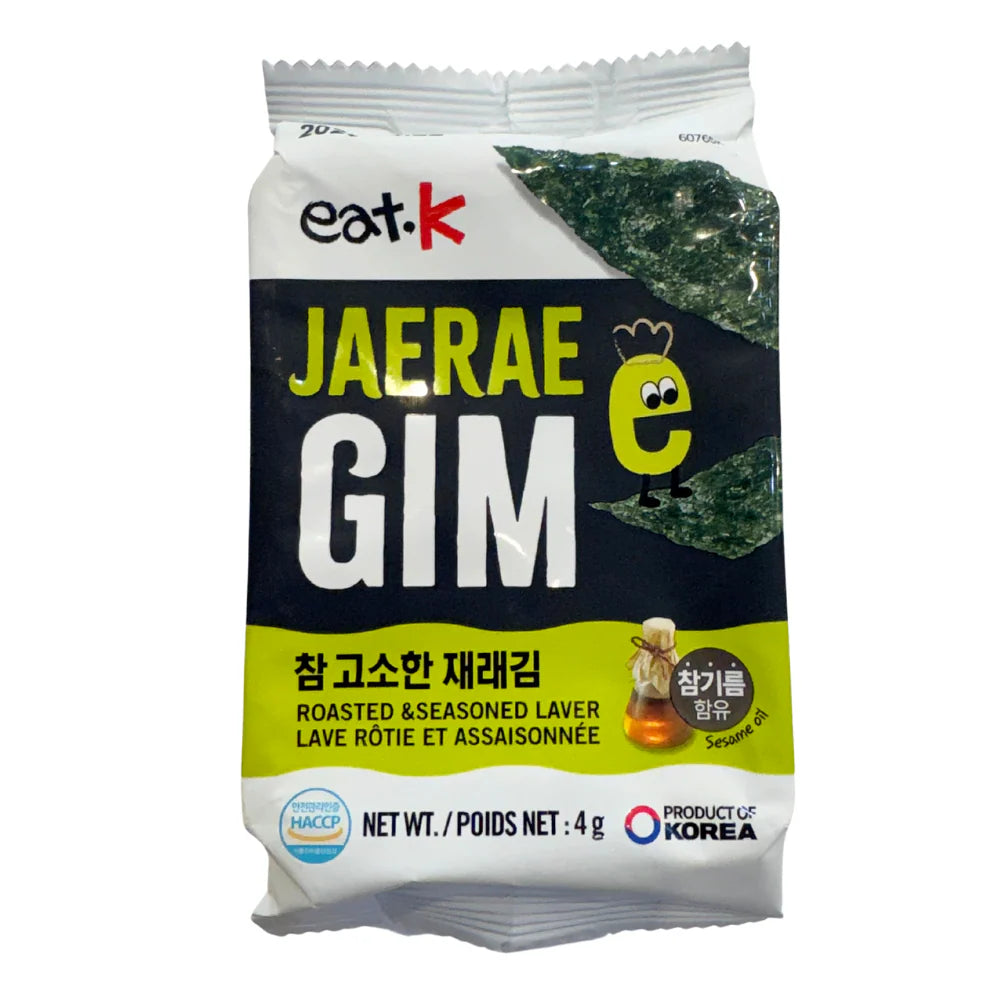 EAT.K Korean Roasted Seaweed Snack Jaerae Gim, 4g